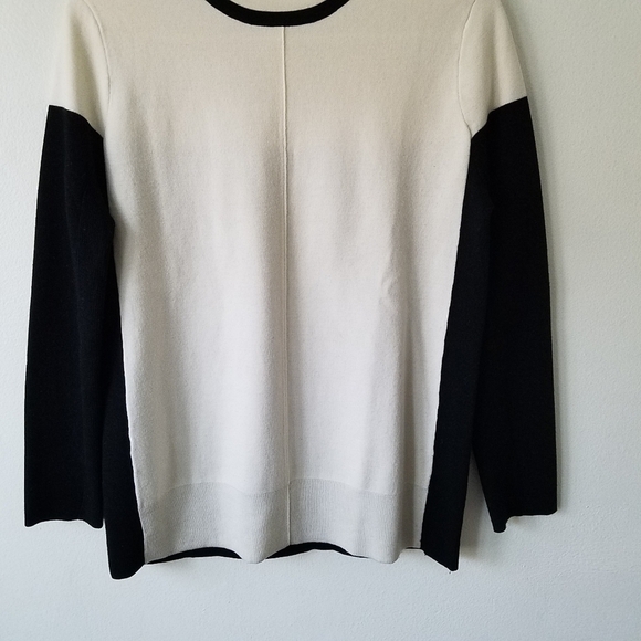 VINE 𝅺Wool Blend Color Block Crew-Neck Long Sleeve Pull-over Sweater Size XXS - Picture 4 of 13